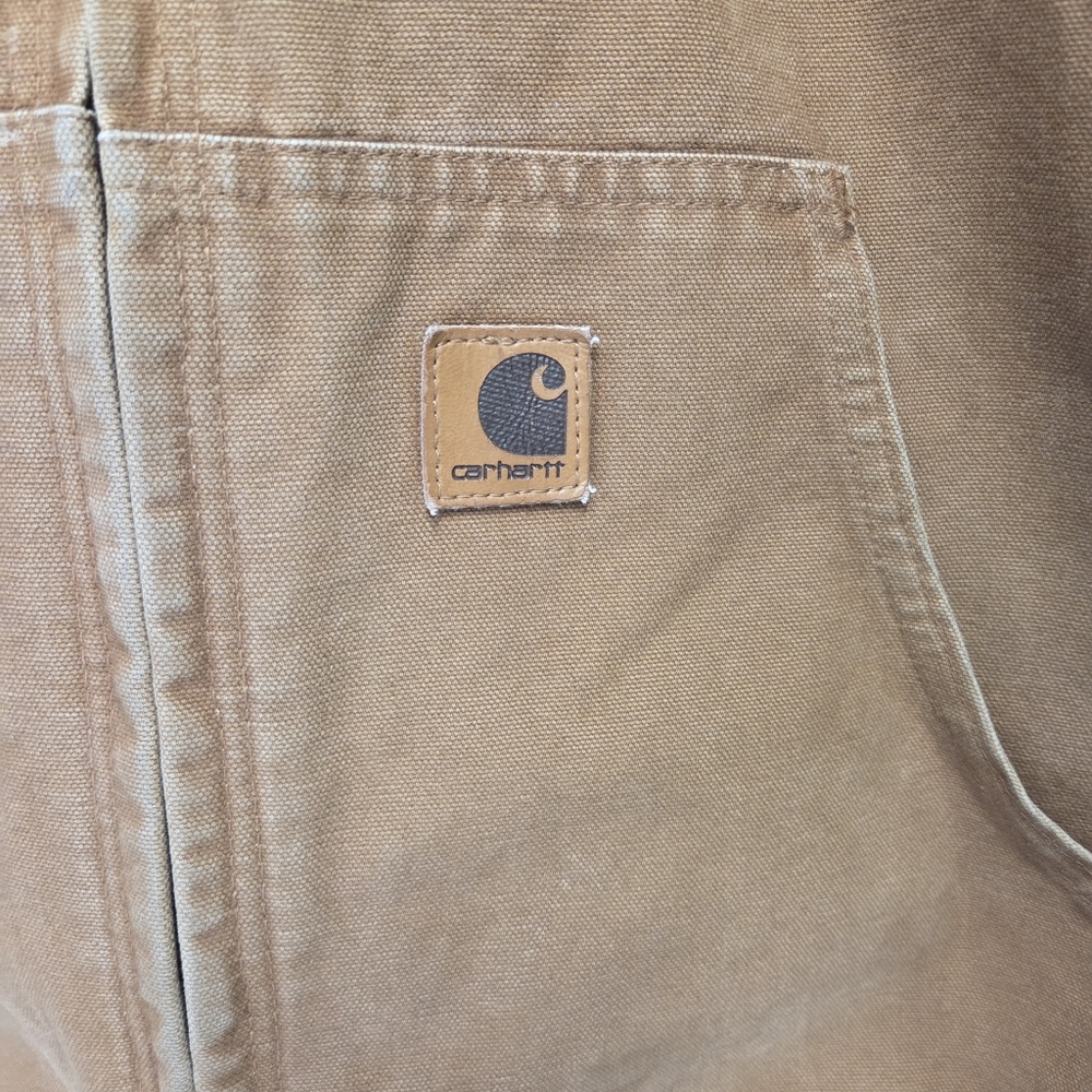 Vintage Carhartt J130 Brown Hooded Duck Brown Canvas Hooded Jacket Size Large - Picture 3 of 9